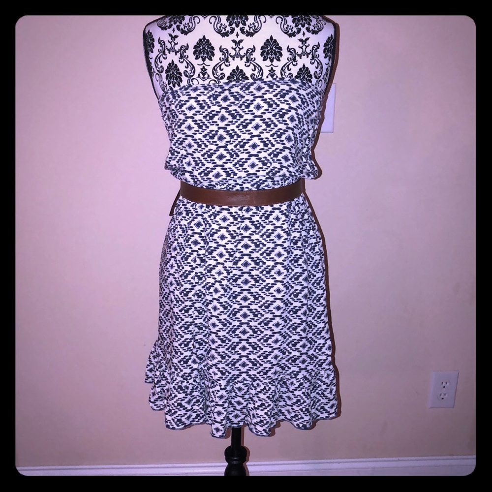 Strapless Dress with geometric designs